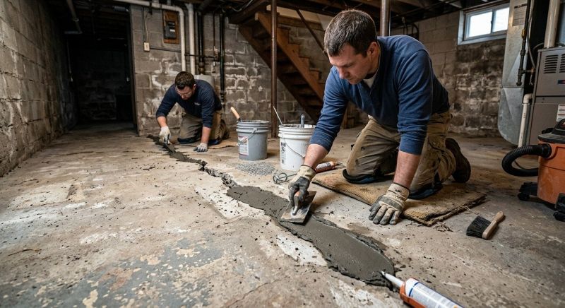 Cracked Basement Floor Repair in Fort Bend County, TX