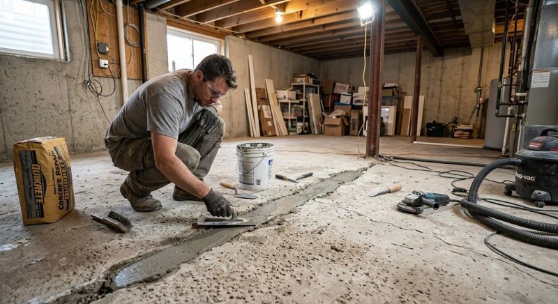 Cracked Basement Floor Repair in Fort Bend County, TX