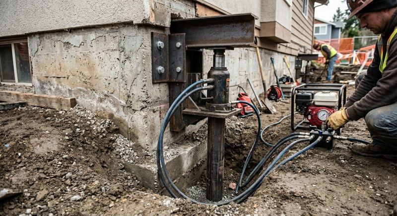 Sinking Foundation Lifting in Fort Bend County, TX